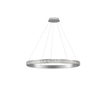 Pendul NovaLuce ETEKEN metal, cristal, argintiu, transparent, LED, 60W, 7407lm, 3000K - NL-9501216