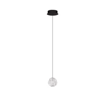 Pendul NovaLuce ILFOS metal, acril, negru, crom, transparent, LED Triac,  6W, 3000K, 270 Lm - NL-9511011
