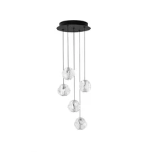 Pendul NovaLuce ILFOS metal, acril, negru, crom, transparent, LED Triac, 25W, 3000K, 1301 Lm - NL-9511012