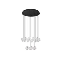 Pendul NovaLuce ILFOS metal, acril, negru, crom, transparent, LED Triac, 87W, 3000K, 5057 Lm - NL-9511015