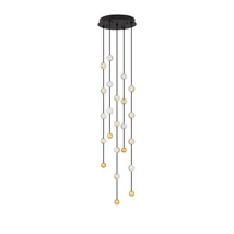 Pendul NovaLuce ALCINOE metal, acril, negru, auriu, LED Triac, 64W, 3000K, 4708 Lm - NL-9511018