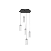 Pendul NovaLuce LUNE metal, sticla, negru, crom, transparent, LED Triac, 38W, 3000K, 1254 Lm - NL-9520011