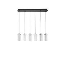 Pendul NovaLuce LUNE metal, sticla, negru, crom, transparent, LED Triac, 44W, 3000K, 1450 Lm - NL-9520012