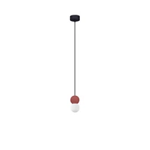 Pendul NovaLuce ZERO beton, sticla, rosu, opac, G9 - NL-9577019