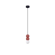Pendul NovaLuce ZERO beton, sticla, rosu, opac, G9 - NL-9577022