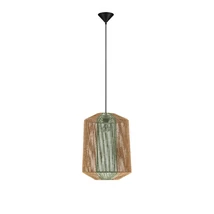 Pendul NovaLuce DENA metal, natural, negru, maro, E27 - NL-9586602