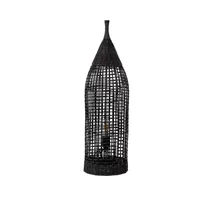 Lampadar NovaLuce NAOS natural, negru, E27 - NL-9586629