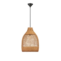 Pendul NovaLuce SOLITA metal, rattan, negru, maro, E27 - NL-9586652