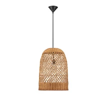 Pendul NovaLuce SOLITA metal, rattan, negru, maro, E27 - NL-9586654
