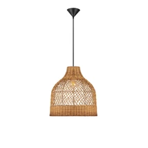 Pendul NovaLuce SOLITA metal, rattan, negru, maro, E27 - NL-9586656