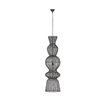 Pendul NovaLuce BREENA metal, rattan, negru, E27 - NL-9586660