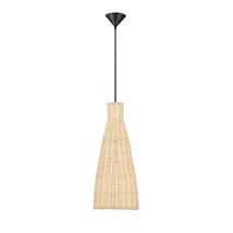 Pendul NovaLuce RIELO metal, rattan, negru, natur, E27 - NL-9586664