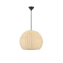 Pendul NovaLuce RIELO metal, rattan, negru, natur, E27 - NL-9586665