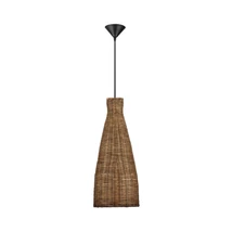 Pendul NovaLuce RIELO metal, rattan, negru, maro, E27 - NL-9586666
