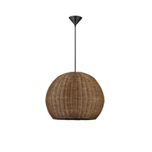Pendul NovaLuce RIELO metal, rattan, negru, maro, E27 - NL-9586667