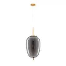 Pendul NovaLuce LATO metal, sticla, auriu, fumuriu, E27 - NL-9624081