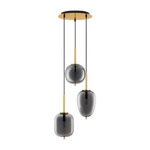Pendul NovaLuce LATO metal, sticla, auriu, fumuriu, E14 - NL-9624082