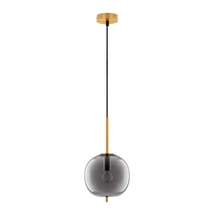 Pendul NovaLuce LATO metal, sticla, auriu, fumuriu, E14 - NL-9624096