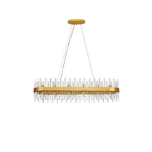 Pendul NovaLuce CROWN metal, cristal, auriu, transparent, G9 - NL-9695119