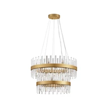 Pendul NovaLuce CROWN metal, cristal, auriu, transparent, G9 - NL-9695120