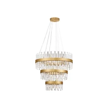 Pendul NovaLuce CROWN metal, cristal, auriu, transparent, G9 - NL-9695121