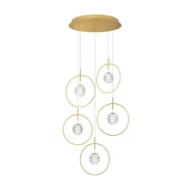 Pendul NovaLuce ATOS metal, acril, auriu, LED, 3000K, 32W, 3925lm - NL-9695235