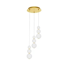 Pendul NovaLuce FLEA metal, sticla, auriu, alb, LED, 3000K, 23W, 2280lm - NL-9695242