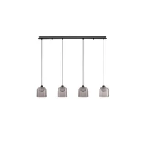 Pendul NovaLuce DIONE metal, sticla, negru, fumuriu, LED, 20W, 800lm, 3000K - NL-9695272