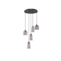 Pendul NovaLuce DIONE metal, sticla, negru, fumuriu, LED, 25W, 1010lm, 3000K - NL-9695274