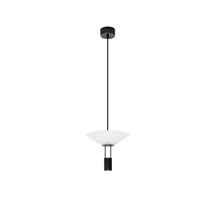 Pendul NovaLuce ANAFI metal, sticla, acril, negru, alb, LED, 8W, 3000K, 425 Lm - NL-9695276