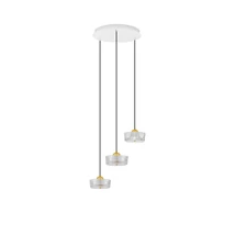 Pendul NovaLuce KEROS metal, acril, alb, auriu, transparent, LED, 18W, 3000K, 1182 Lm - NL-9695279