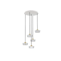 Pendul NovaLuce KEROS metal, acril, alb, auriu, transparent, LED, 30W, 3000K, 1970 Lm - NL-9695280