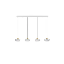 Pendul NovaLuce KEROS metal, acril, alb, auriu, transparent, LED, 23W, 3000K, 1576 Lm - NL-9695281
