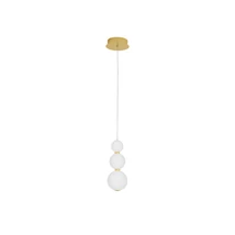 Pendul NovaLuce FLEA metal, sticla, auriu, alb, LED, 3000K, 11W, 963lm - NL-9695301