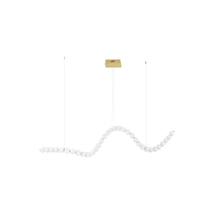 Pendul NovaLuce PERLA metal, sticla, auriu, alb, LED, 3000K, 98W, 5563lm - NL-9695601