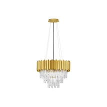 Pendul NovaLuce MAGNOLIA metal, cristal, auriu, E14 - NL-9824075