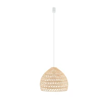 Pendul Nowodvorski BOHO metal, ratan, alb, natur, E27 - 11150