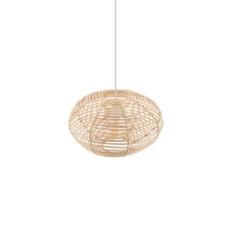 Pendul Nowodvorski RATTAN metal, ratan, alb, natur, E27 - 11153