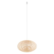 Pendul Nowodvorski RATTAN metal, ratan, alb, natur, E27 - 11154
