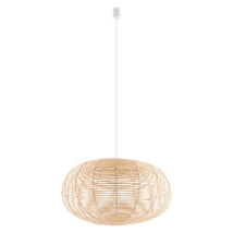 Pendul Nowodvorski RATTAN metal, ratan, alb, natur, E27 - 11155