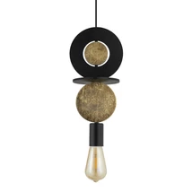 Pendul Nowodvorski DROPS WOOD metal, lemn, negru, maro, aur,  E27 - 11177