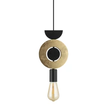 Pendul Nowodvorski DROPS WOOD metal, lemn, negru, aur,  E27 - 11180