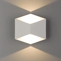 Aplica de perete exterioara Nowodvorski TRIANGLES metal, sticla, alb, LED, 10W, 3000K, 800Lm, IP54 - 8143