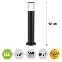 Lampadar exterior Prezent SERA metal, plastic, negru, LED, 7W, 560lm, 4000K, IP54 - 12105