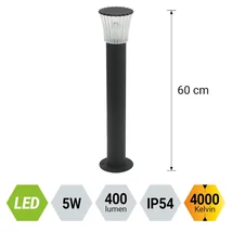 Lampadar exterior Prezent AVENTO metal, plastic, negru, LED, 5W, 400lm, 4000K, IP54 - 12107