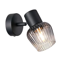Spot Prezent OASIS metal, sticla, negru, fumuriu, E27 - 14100