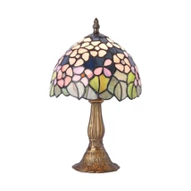 Veioza Prezent TIFFANY metal, sticla Tiffany, maro, multicolor, E14 - 202