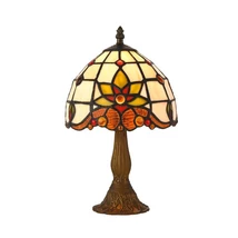 Veioza Prezent TIFFANY metal, sticla Tiffany, maro, multicolor, E14 - 221