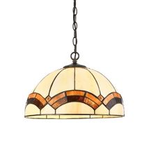 Pendul Prezent TIFFANY metal, sticla Tiffany, maro, multicolor, E27 - 229