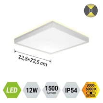 Plafoniera pentru baie Prezent CORDIA plastic, alb, LED, 12W, 3000K-6000k, 1500Lm, IP54 - 27305